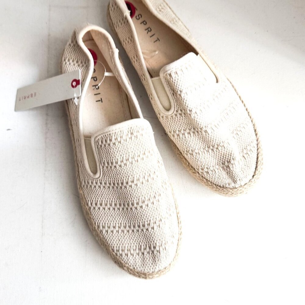 Espirit Textured Canvas Slip on Canvas Loafers 10M